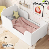 Bellemave® Bear Shape Toddler Floor Bed, Cot Bed for Boys and Girls Ages 3 - 6 - Bellemave